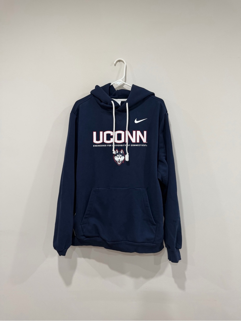 Nike Navy, White & Red UConn Huskies Pullover Hoodie, Size XL
